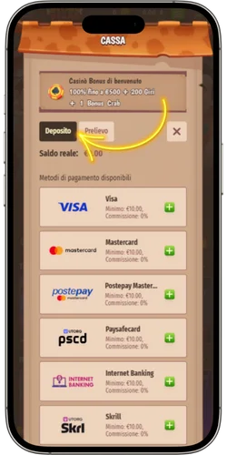 Effettua un deposito